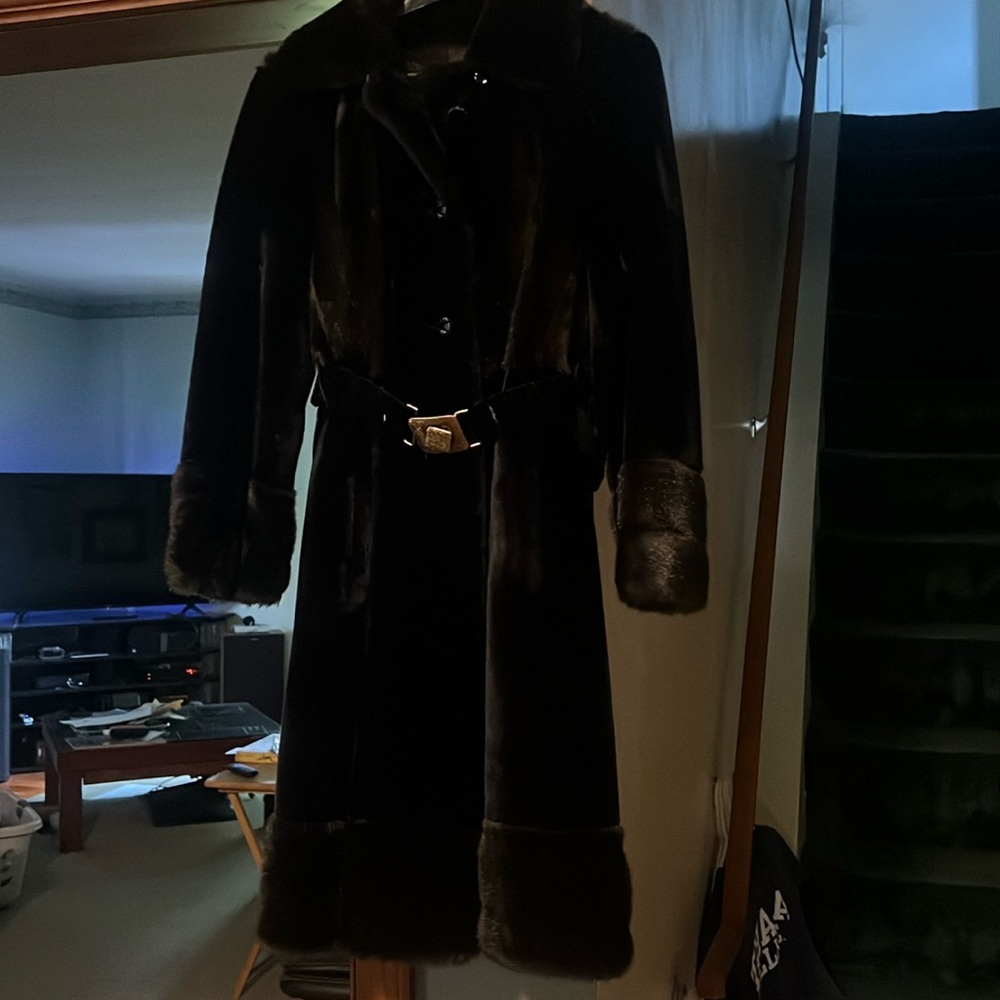Women’s faux fur coat Borg fabric
